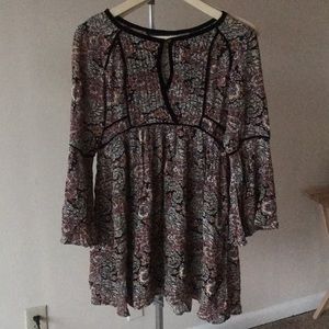 American eagle hippy boho bell sleeve flowy dress
